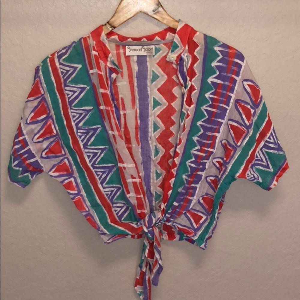 Aztec Print Crop Top